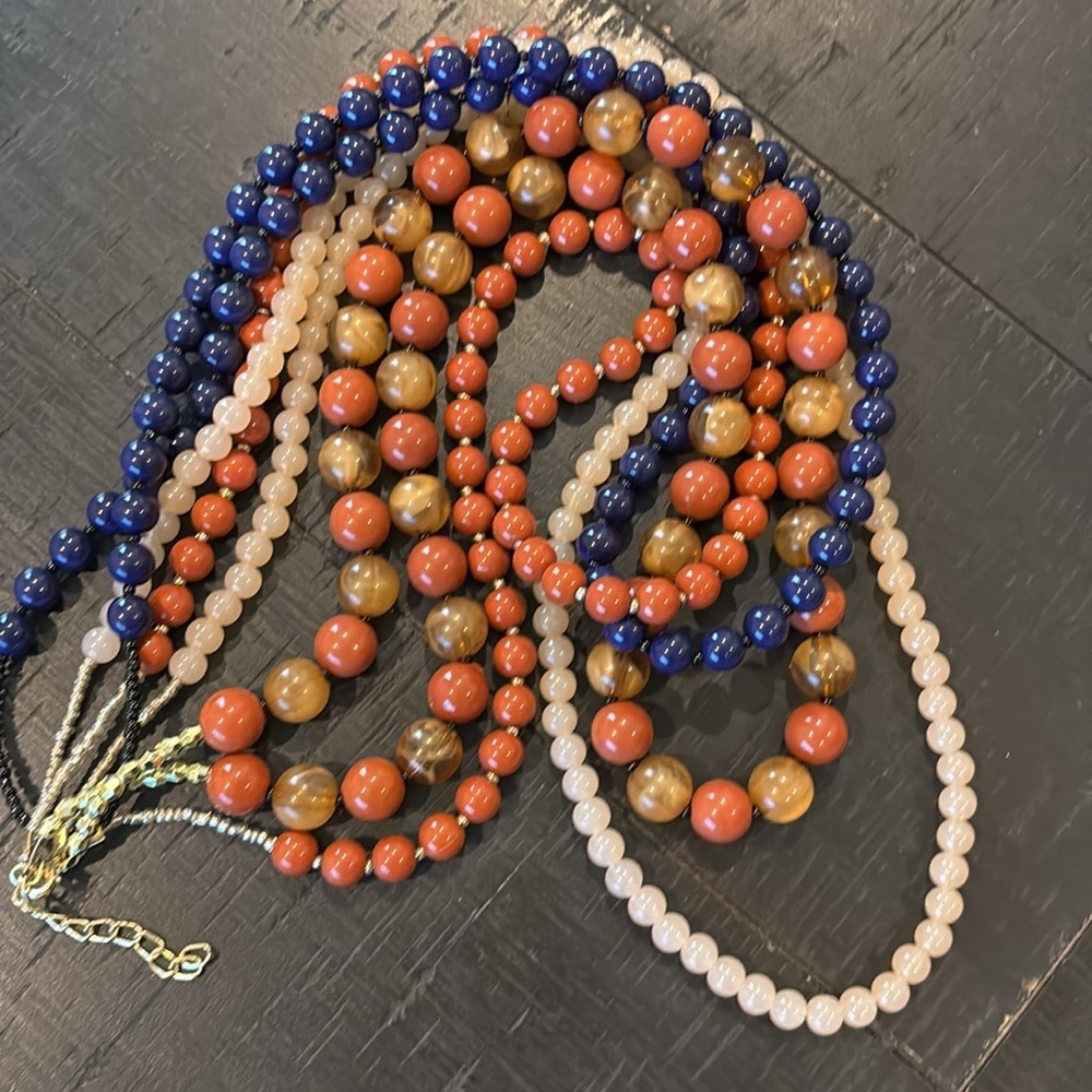 Long Statement Layered Bead Multicolor Beaded Nec… - image 7